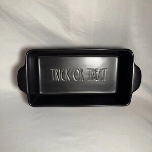 Rae Dunn Black “Trick or Treat” Loaf Pan – Halloween Bakeware Artisan Collection
